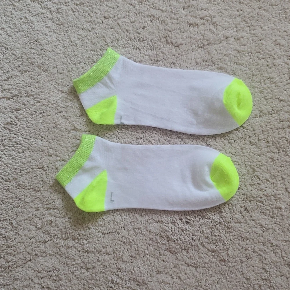 Cherokee Socks Neon Yellow, White W/Orange, Purple And Pink NWOT